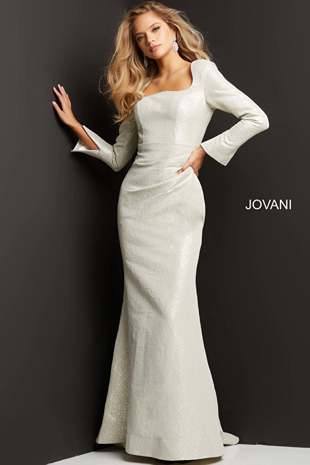 Square Neck Mermaid Evening Gown By Jovani -06996