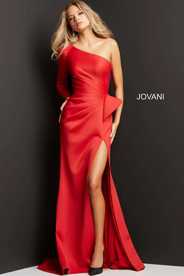 Jovani -06998 One Shoulder Long Sleeve Evening dress