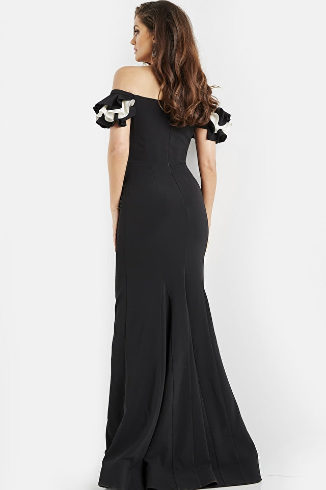 Off Shoulder Sheath Evening Dress By Jovani -07017