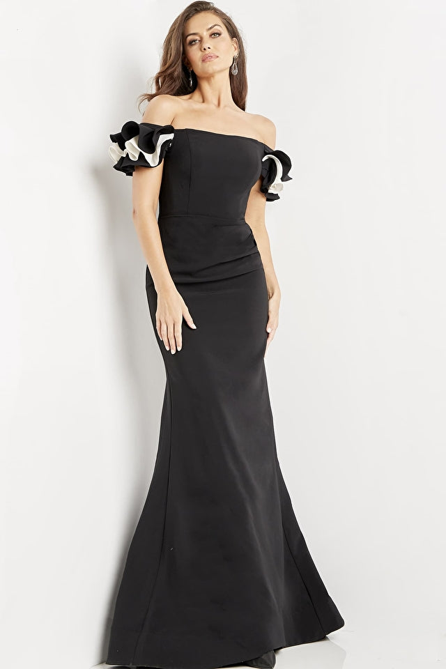 Off Shoulder Sheath Evening Dress By Jovani -07017