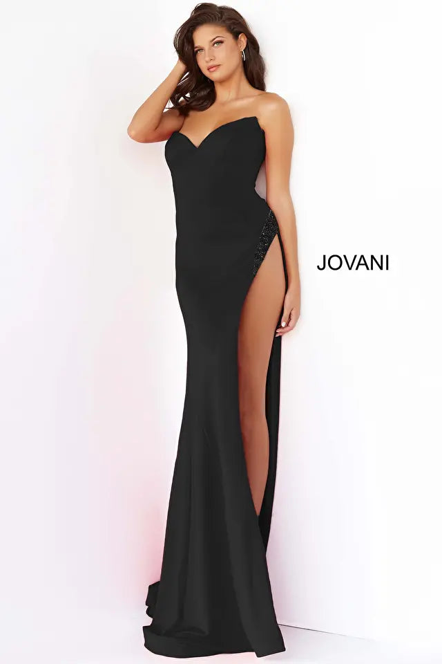 High Slit Couture Prom Dress By Jovani -07138