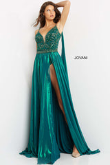 Open Skirt Embellished Prom Dress By Jovani -07249