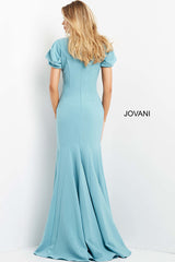 Puffed Sleeve Mermaid Evening Gown By Jovani -07525