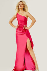 One Shoulder High Slit Prom Gown By Jovani -07536