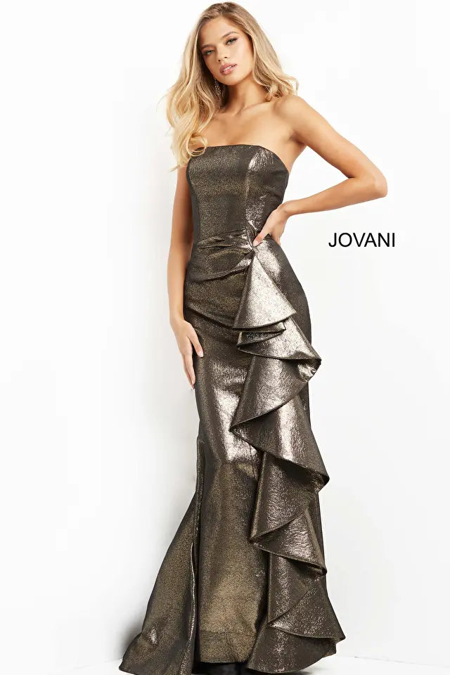 Jovani -07582 Mermaid Strapless Evening Gown