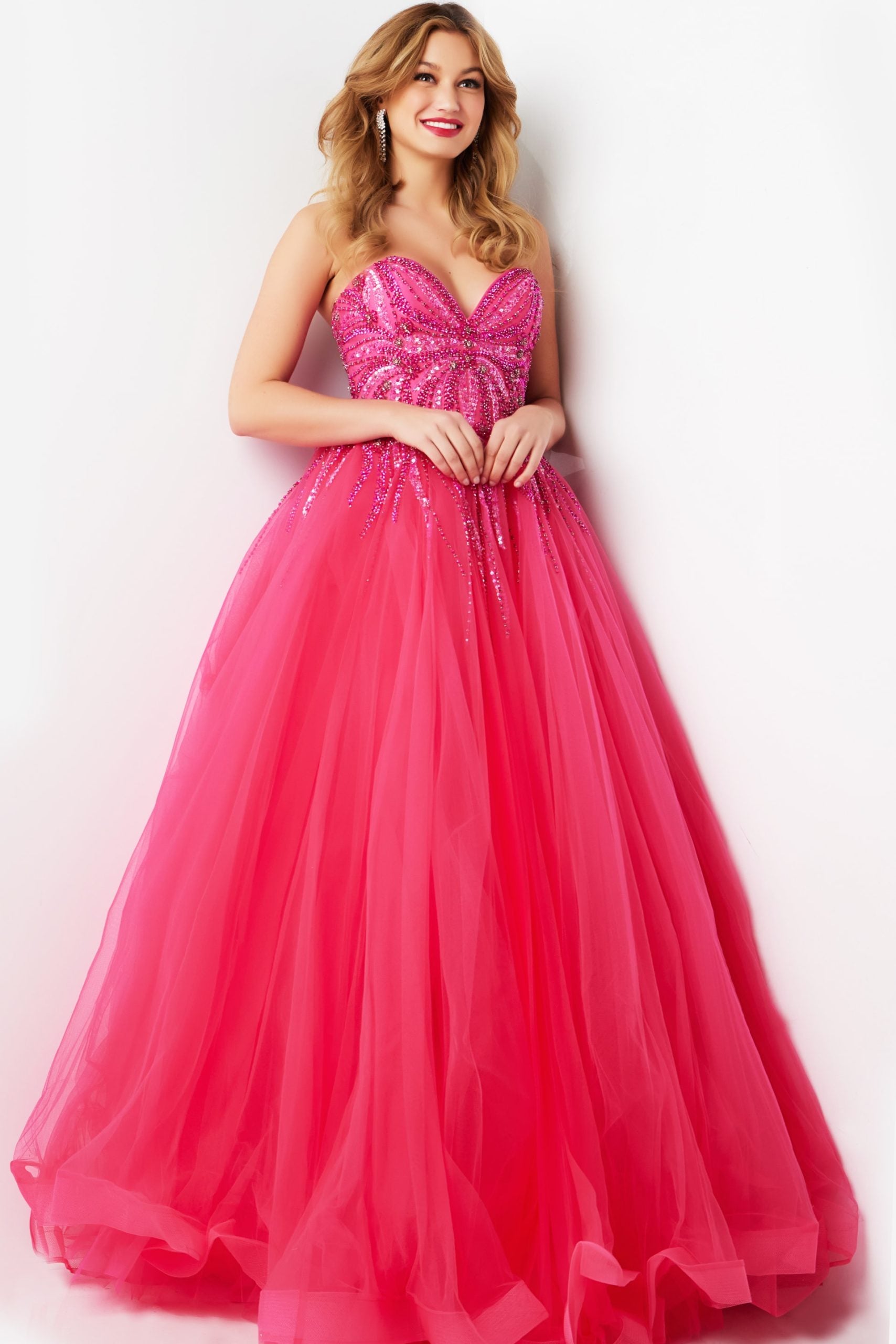 Strapless Beaded Ball Gown By Jovani -07946