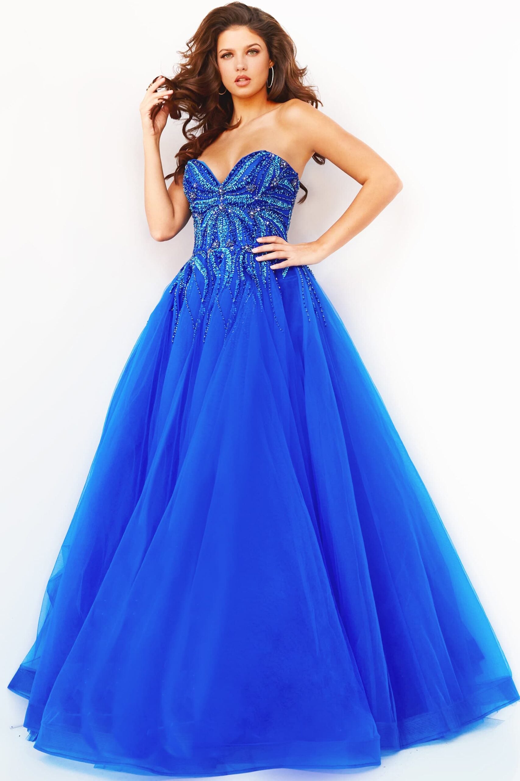 Strapless Beaded Ball Gown By Jovani -07946