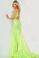 Fully Embellished Open Back Prom Dress By Jovani -08157