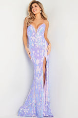 Sequined Cutout Back Prom Gown By Jovani -08235