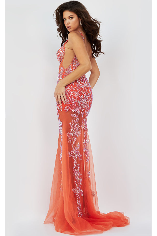 Illusion Beaded Evening Dress By Jovani -08275