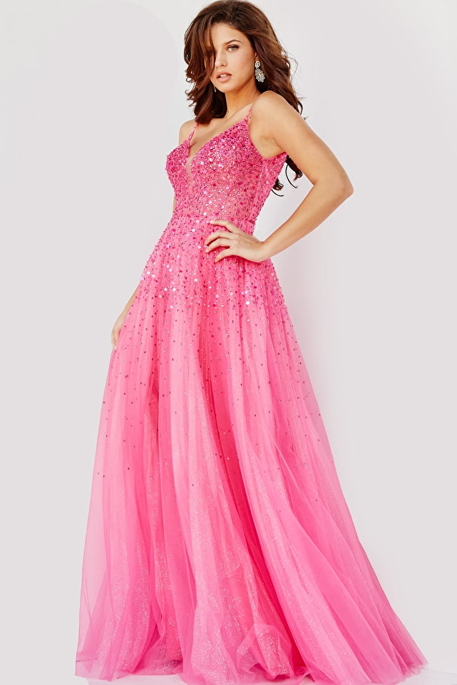 Spaghetti Straps Embellished Prom Ballgown By Jovani -08408