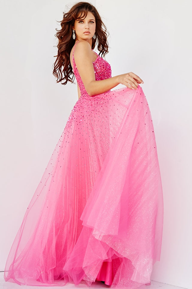 Spaghetti Straps Embellished Prom Ballgown By Jovani -08408