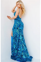 Spaghetti Strap Sequin Embellished Gown By Jovani -08459