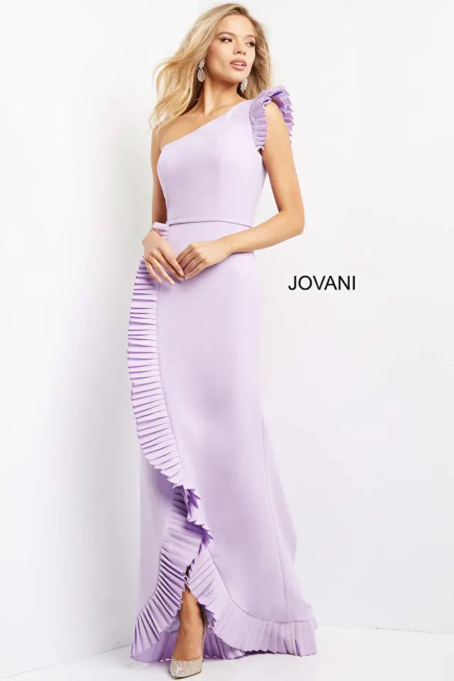 Jovani -08527 Asymmetrical Sheath Evening Dress