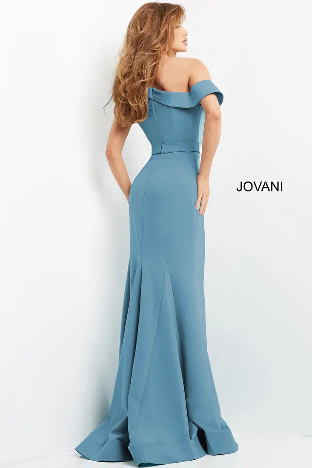 Jovani -09129 Asymmetric Neckline Sheath Evening Dress