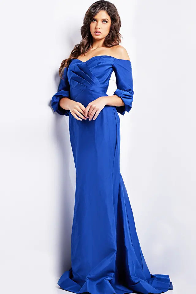 Jovani -09420 Off Shoulder Mermaid Evening Dress