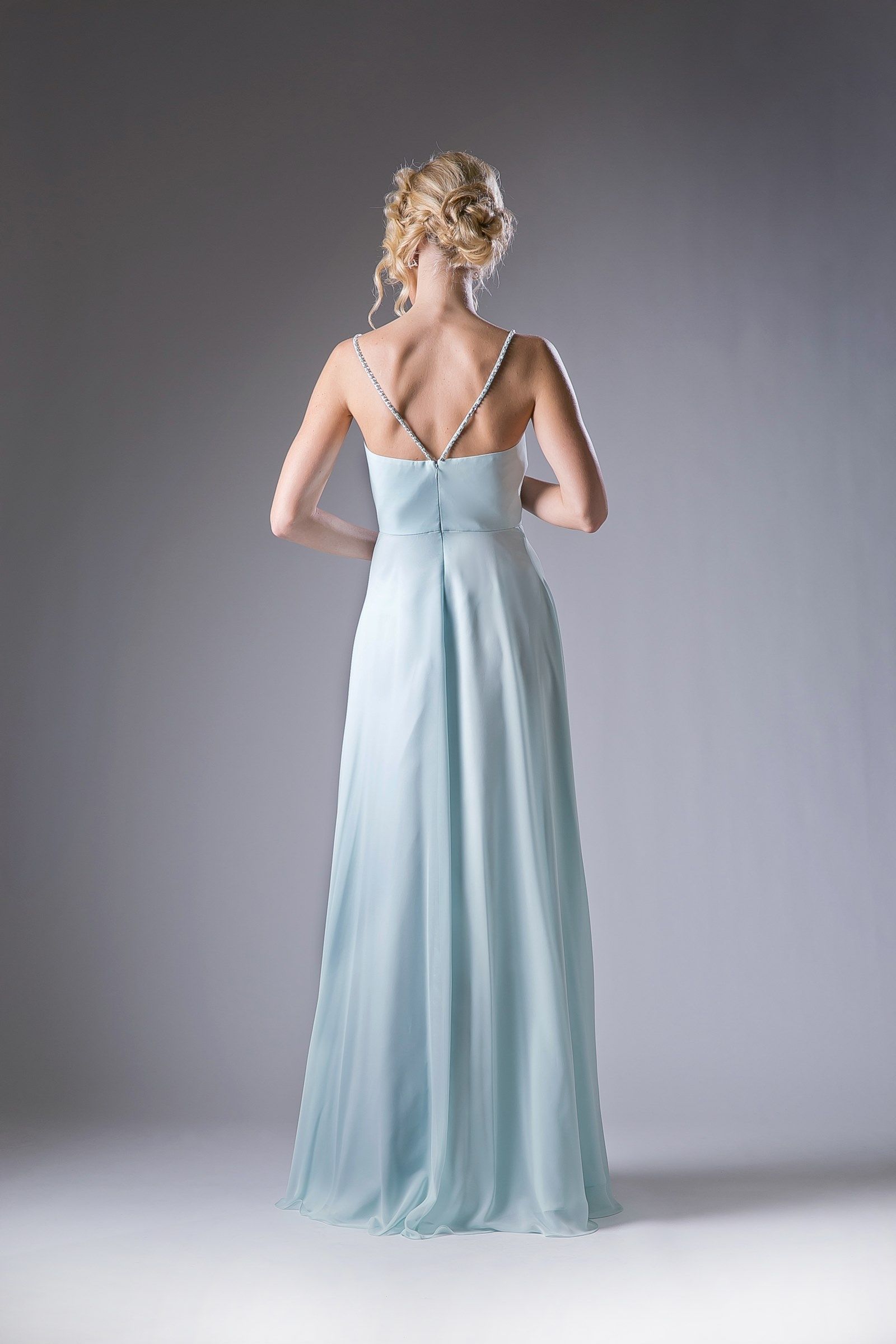 Cinderella Divine -1010 Crisscross Neck Chiffon Long Dress