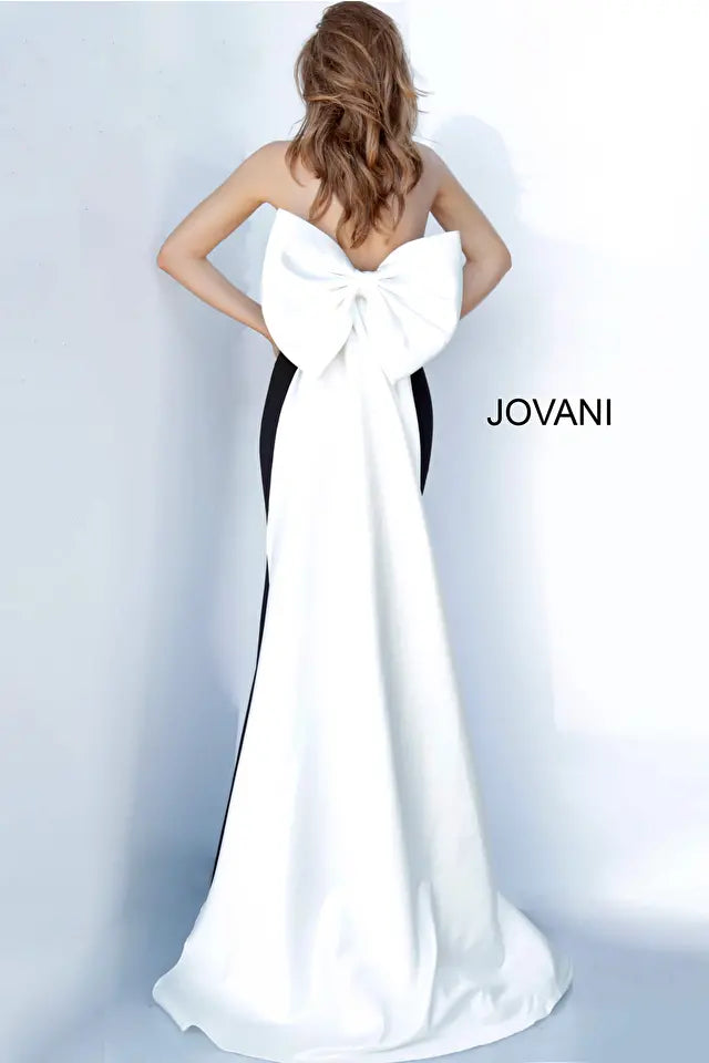Jovani -12020 Two Tone Strapless Trumpet Dress
