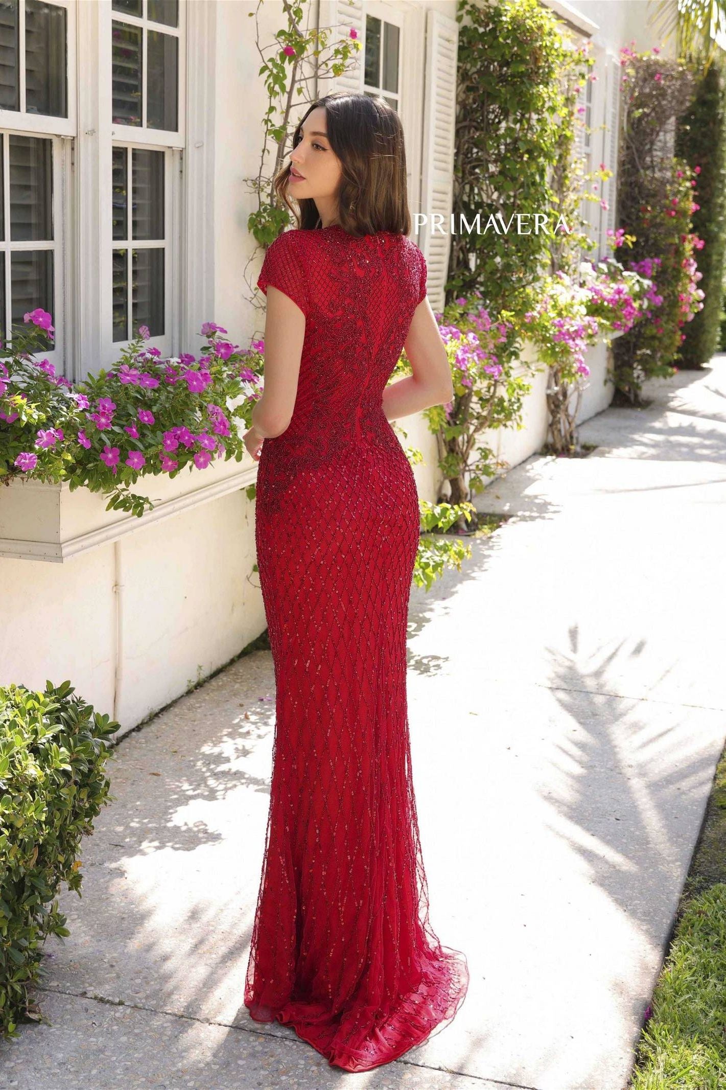 Primavera Couture -12155 High Neck Embellished Evening Dress