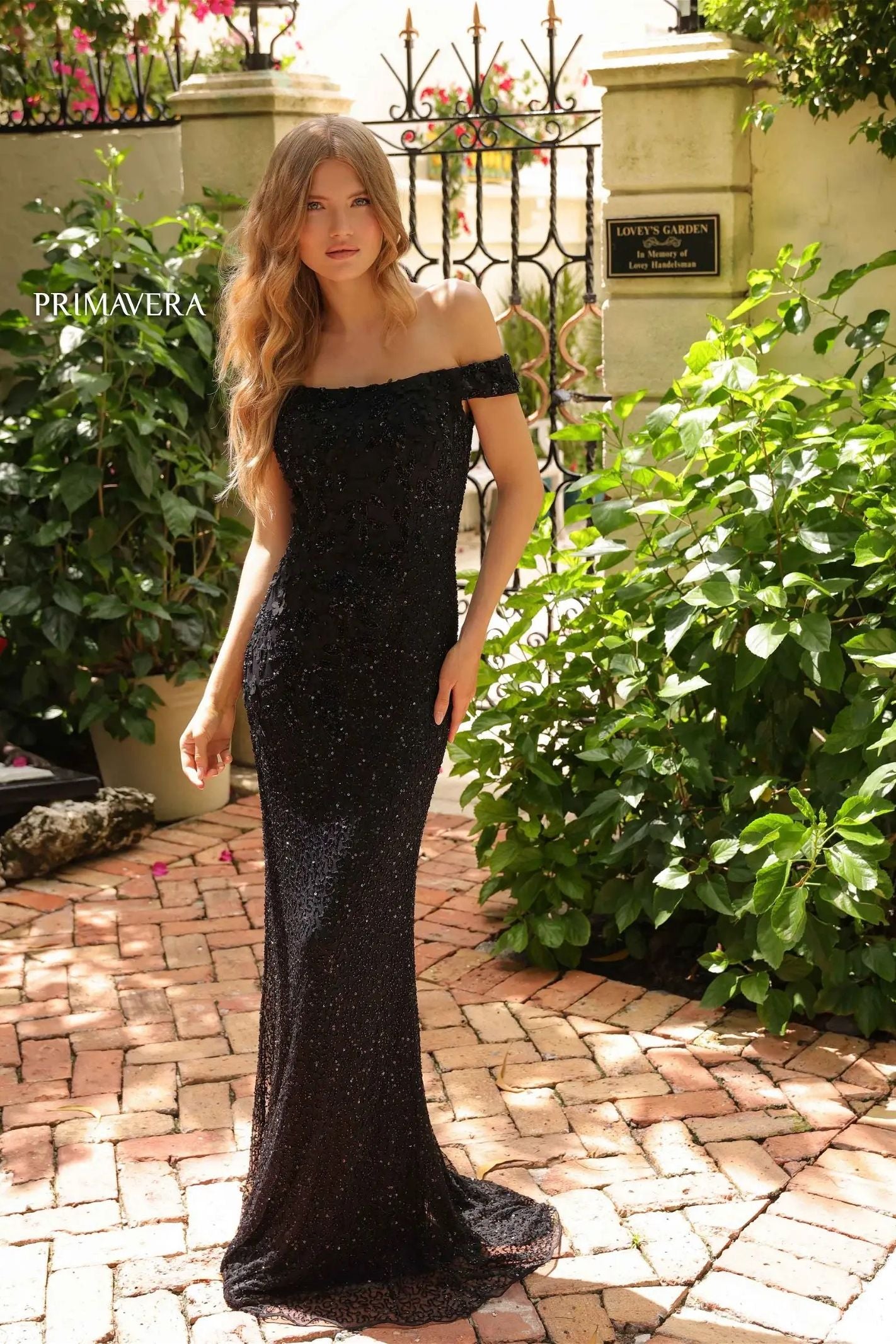 Primavera Couture -13113 Off Shoulder Sequin Mermaid Prom Dress