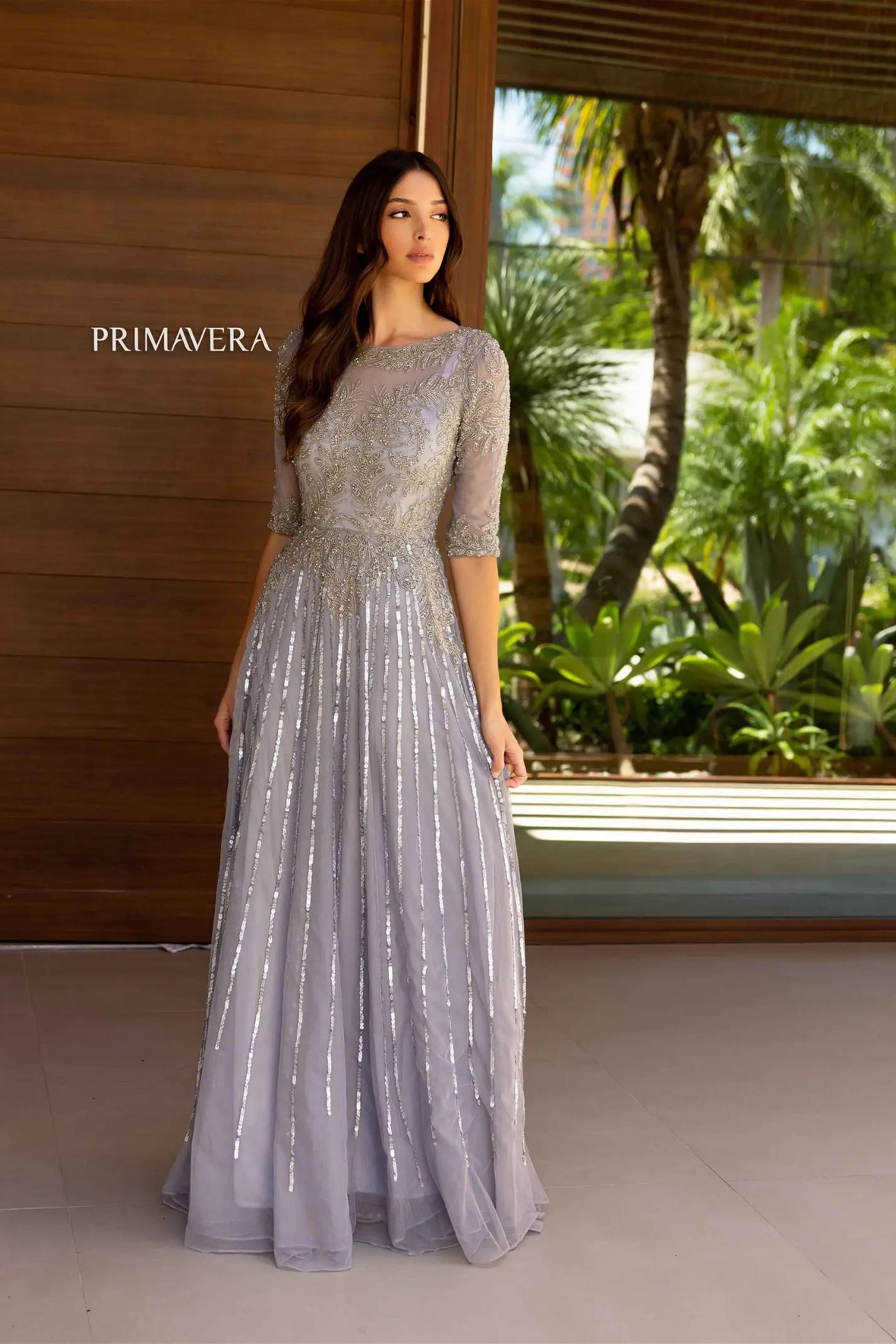 Primavera Couture -13120 Embellished Bodice A-Line Prom Dress