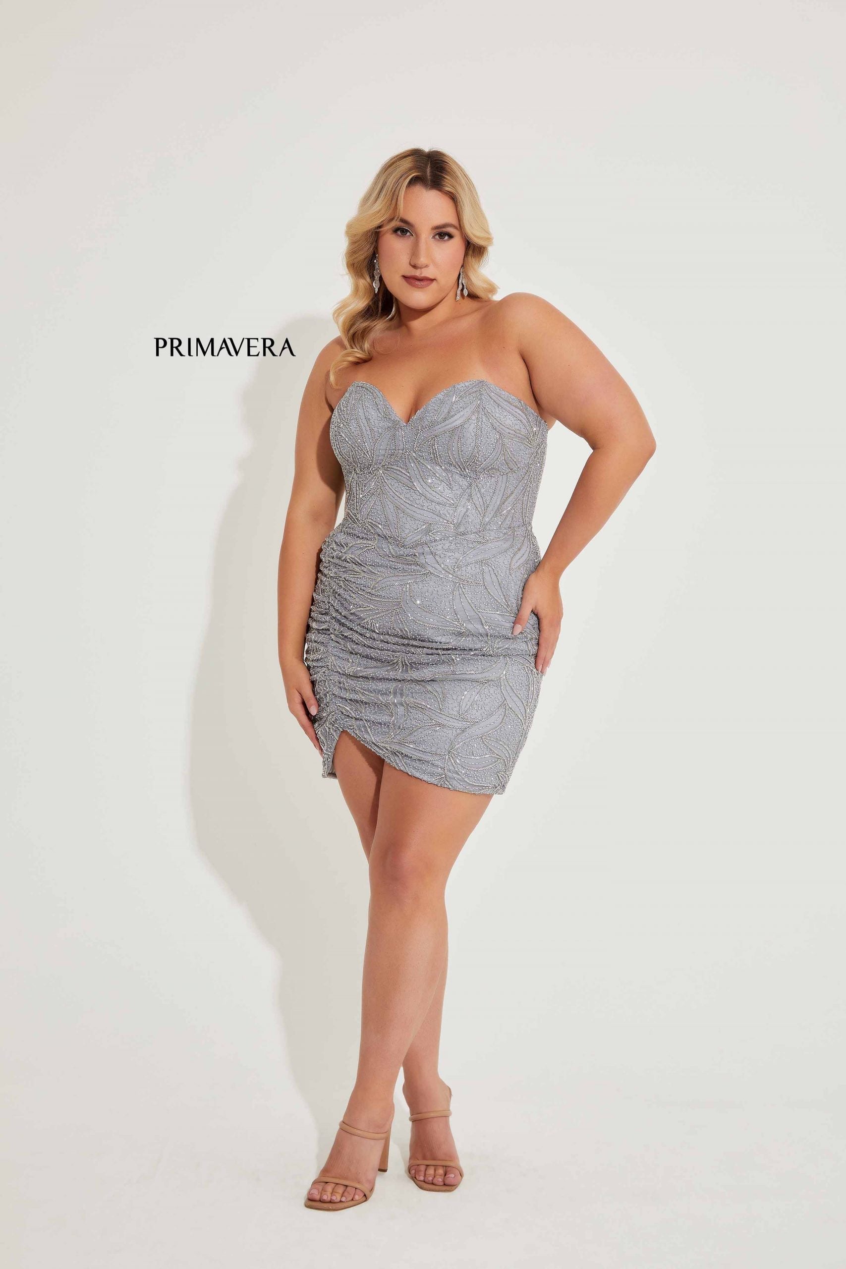 Primavera Couture -14068 Strapless Sequin Short Cocktail Dress