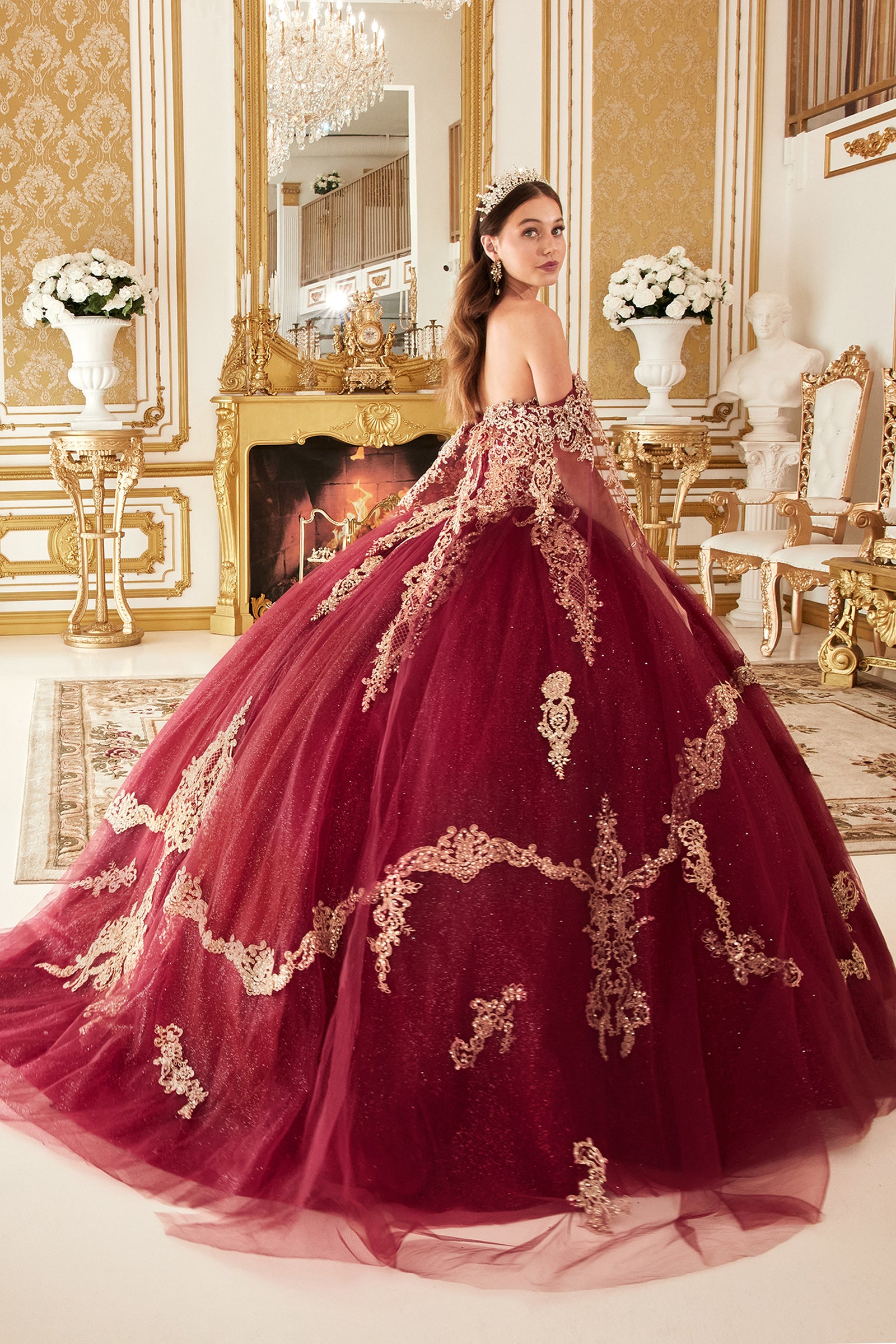 Laced Ball Gown By Cinderella Divine -15711