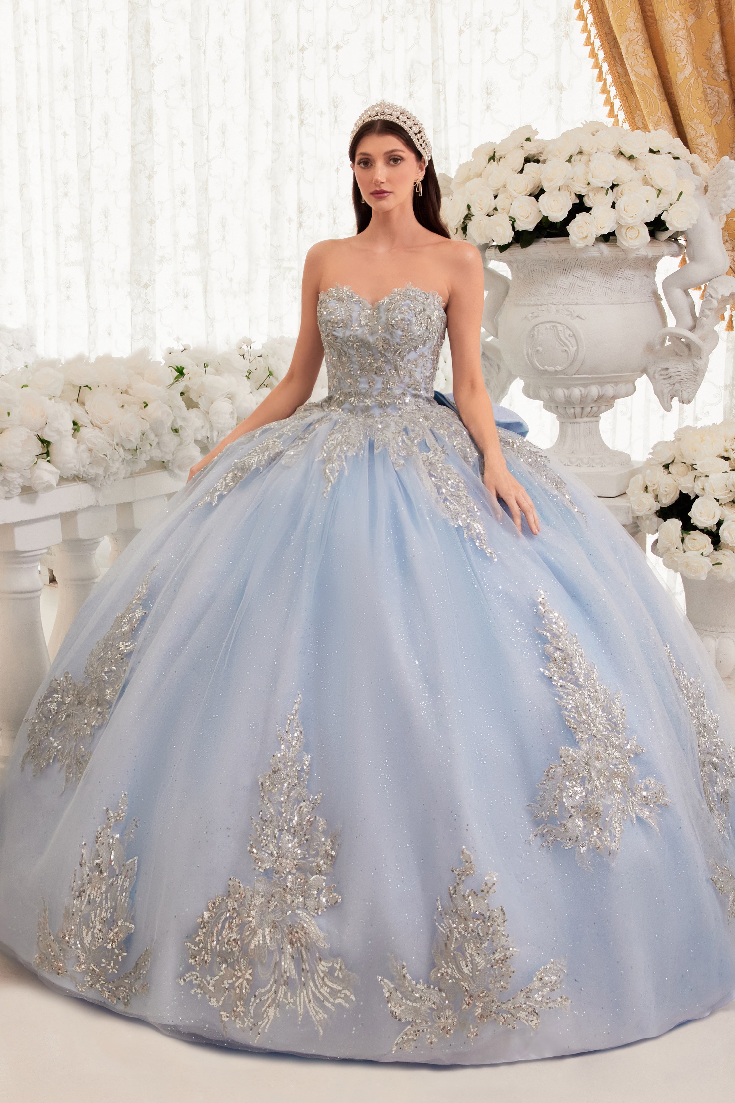 Strapless Layered Ball Gown By Cinderella Divine -15715