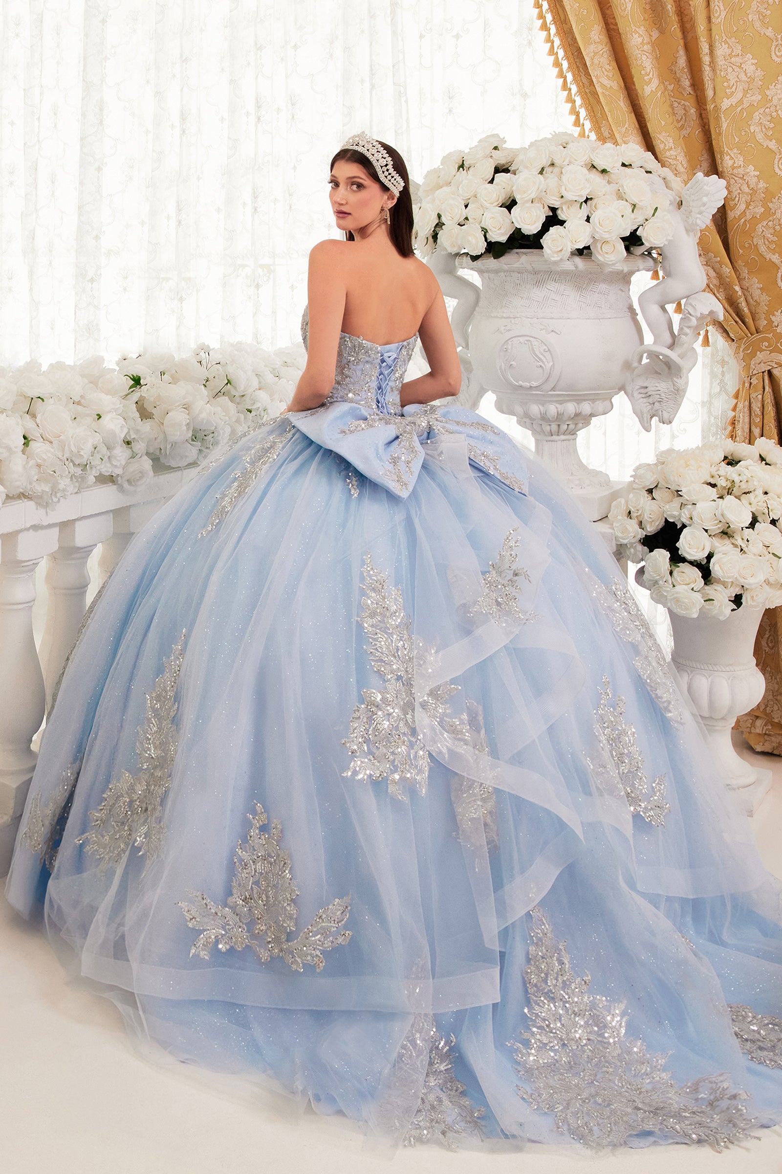 Strapless Layered Ball Gown By Cinderella Divine -15715