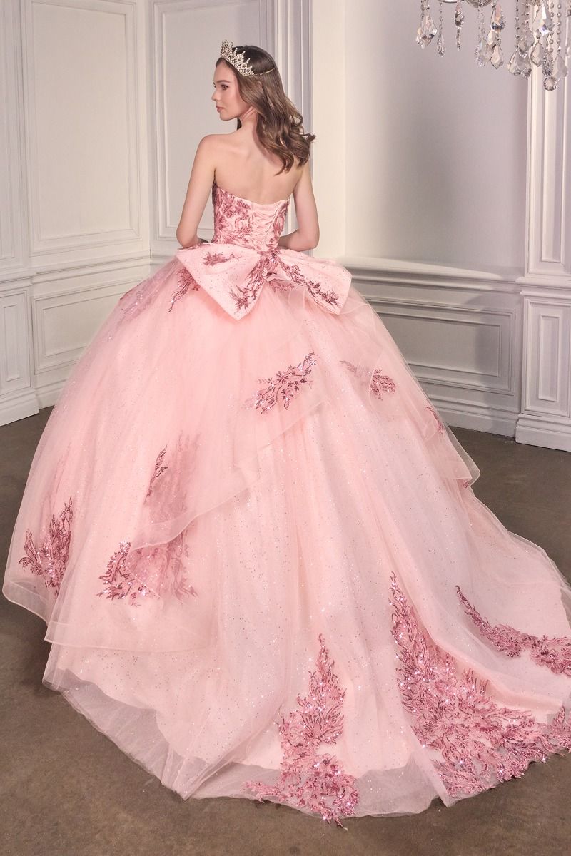 Strapless Layered Ball Gown By Cinderella Divine -15715