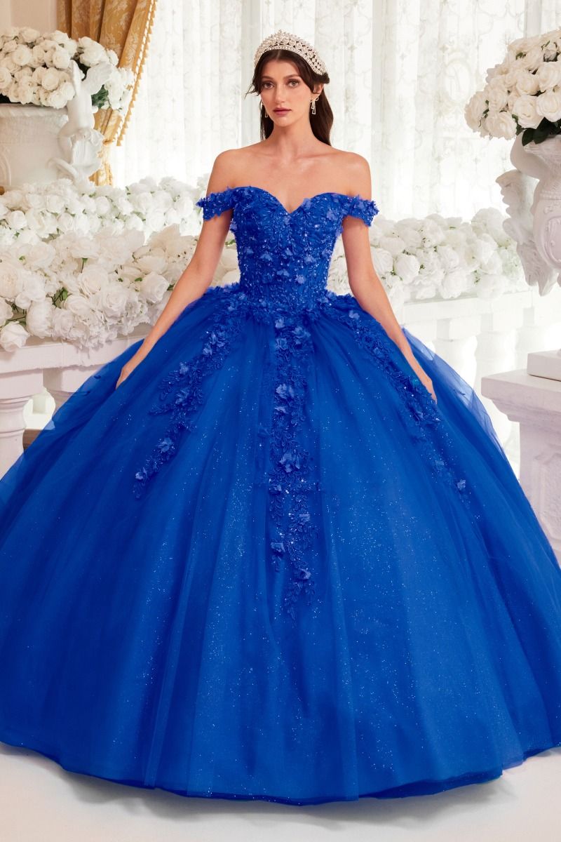 Cinderella Divine –15717 Off Shoulder Quinceanera Ball Gown