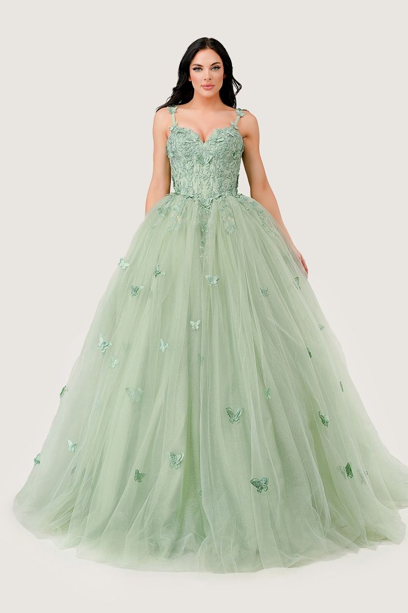 Cinderella Divine –15718 Lace Applique Bodice Quinceanera Ball Gown