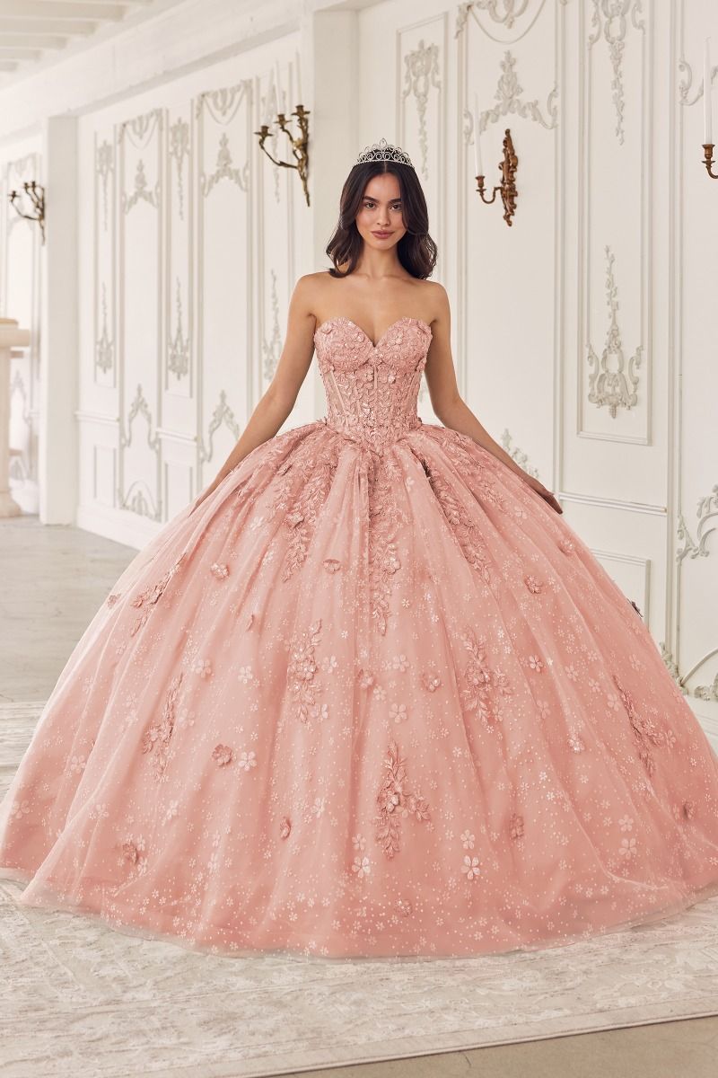 Cinderella Divine -15722 Strapless Lace Quinceanera Ball Gown