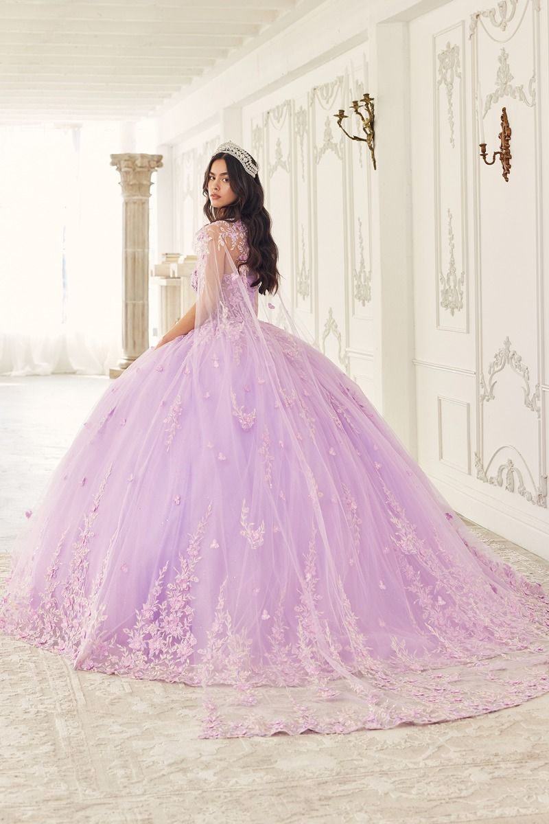 Cinderella Divine -15723 Strapless Floral Applique Quinceanera Ball Gown