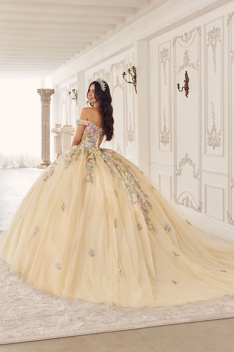 Cinderella Divine -15724 Floral Applique Quinceanera Ball Gown