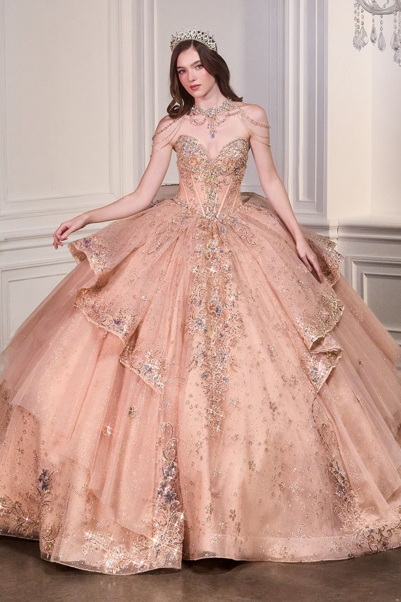 Cinderella Divine -15727 A line Ball gown with sweetheart neckline and