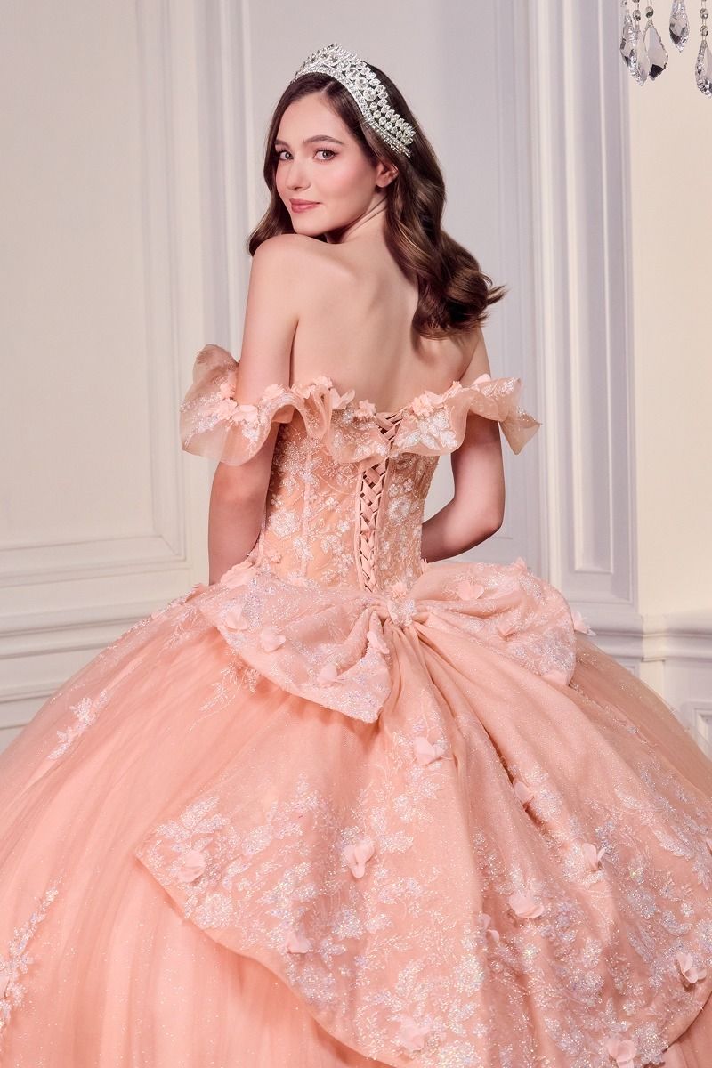 Cinderella Divine -15731 Floral Off Shoulder Ball Gown