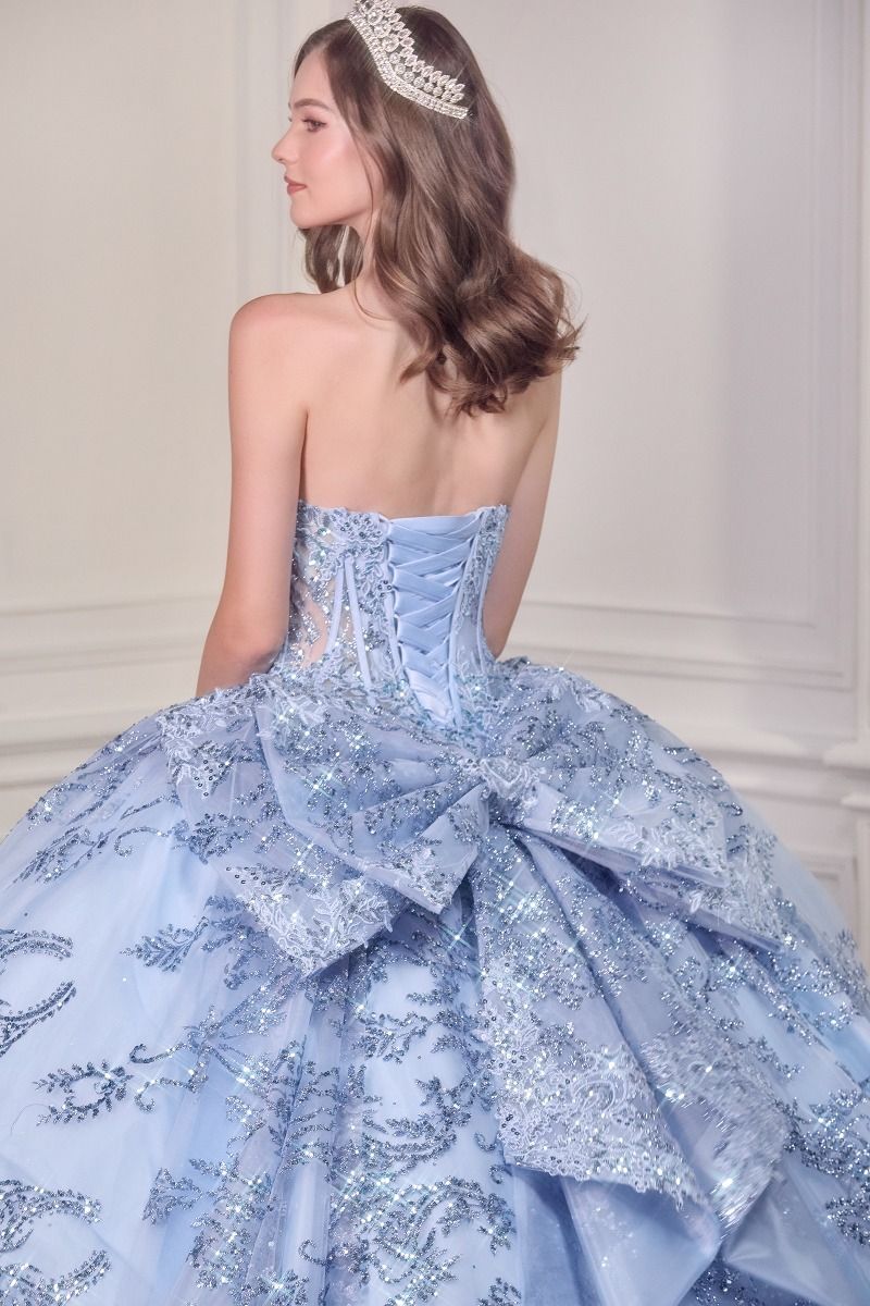 Cinderella Divine -15732 Applique Strapless Bow Ball Gown