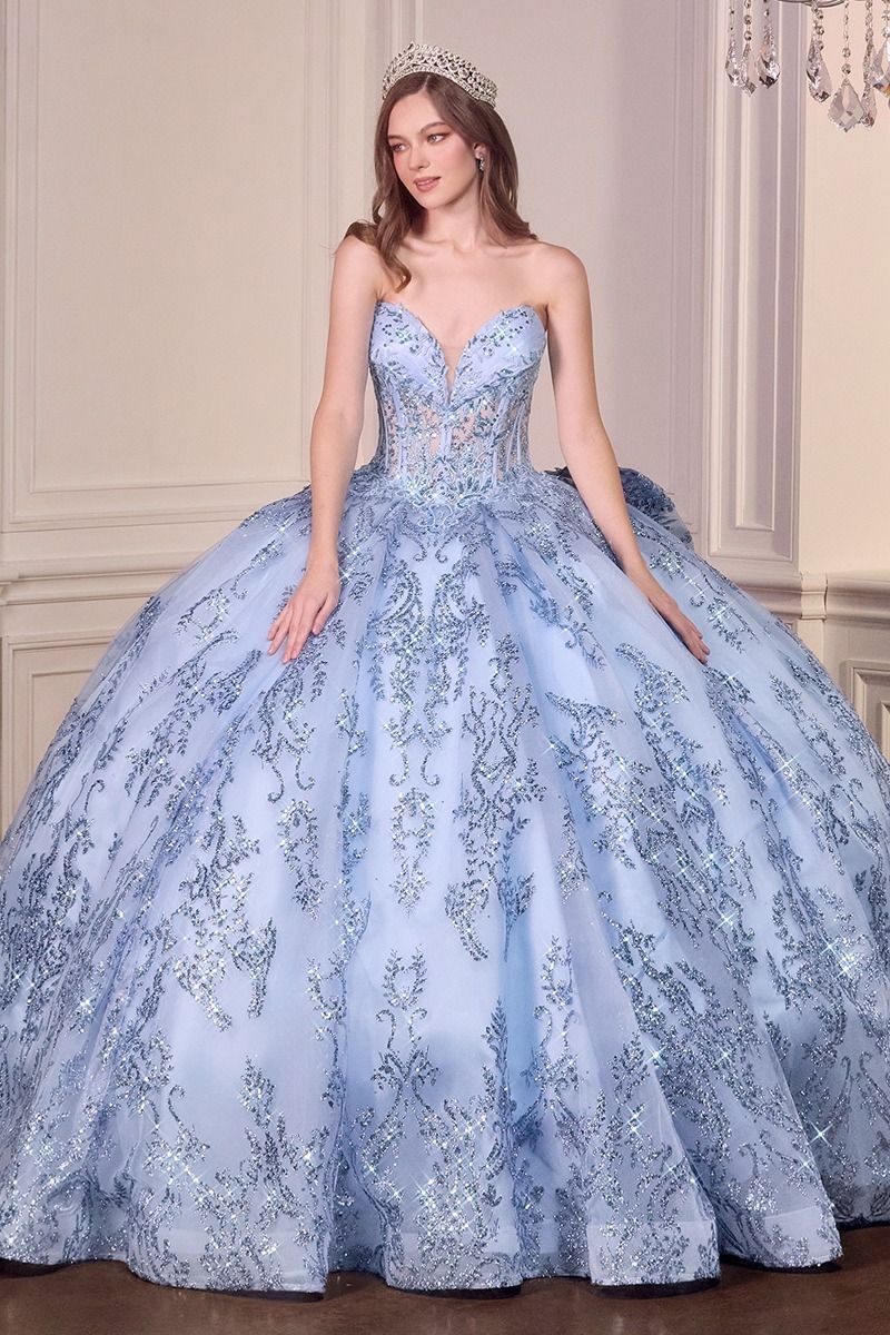 Cinderella Divine -15732 Applique Strapless Bow Ball Gown