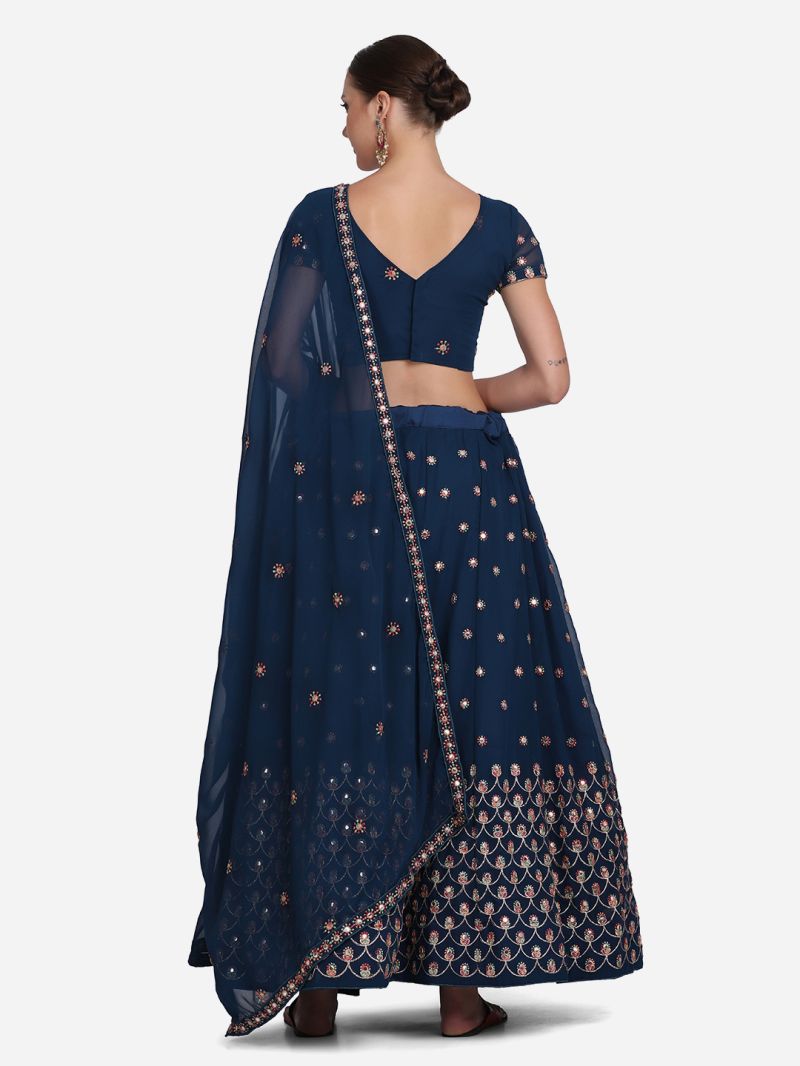 MyFashion -1511 Embroidered Semi-Stitched Lehenga Choli Set With Dupatta