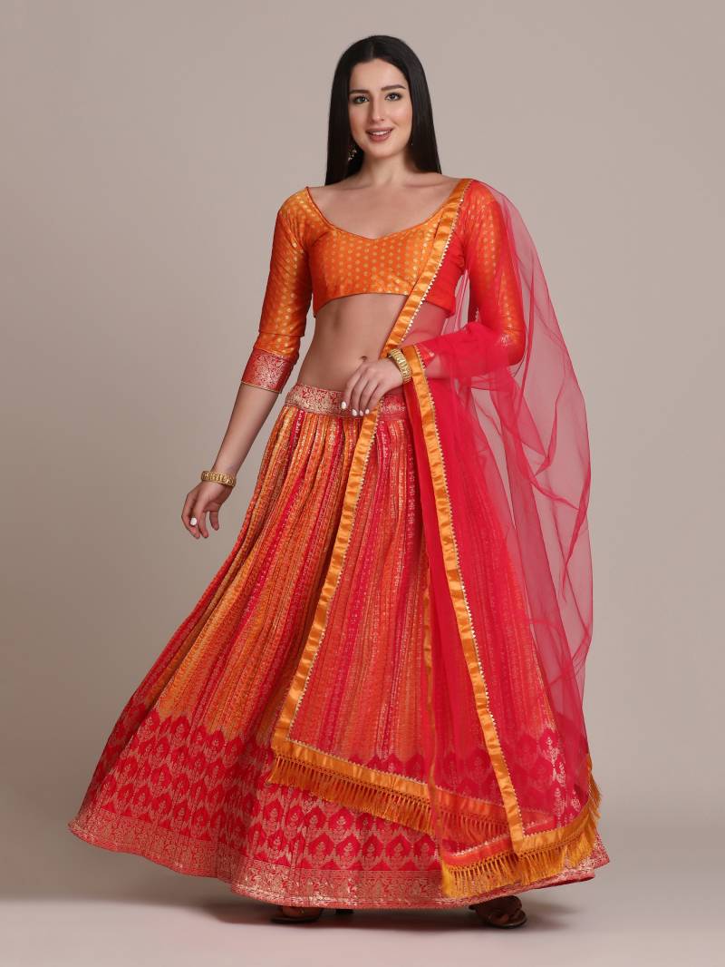 MyFashion -1524 Lehenga Choli in Silk Blend and Rich Zari Weaving Work With Dupatta