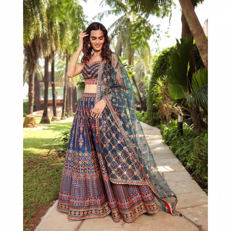 MyFashion -424 Designer Embroidered Chinon Lehenga Choli Collection