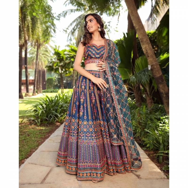 MyFashion -424 Designer Embroidered Chinon Lehenga Choli Collection