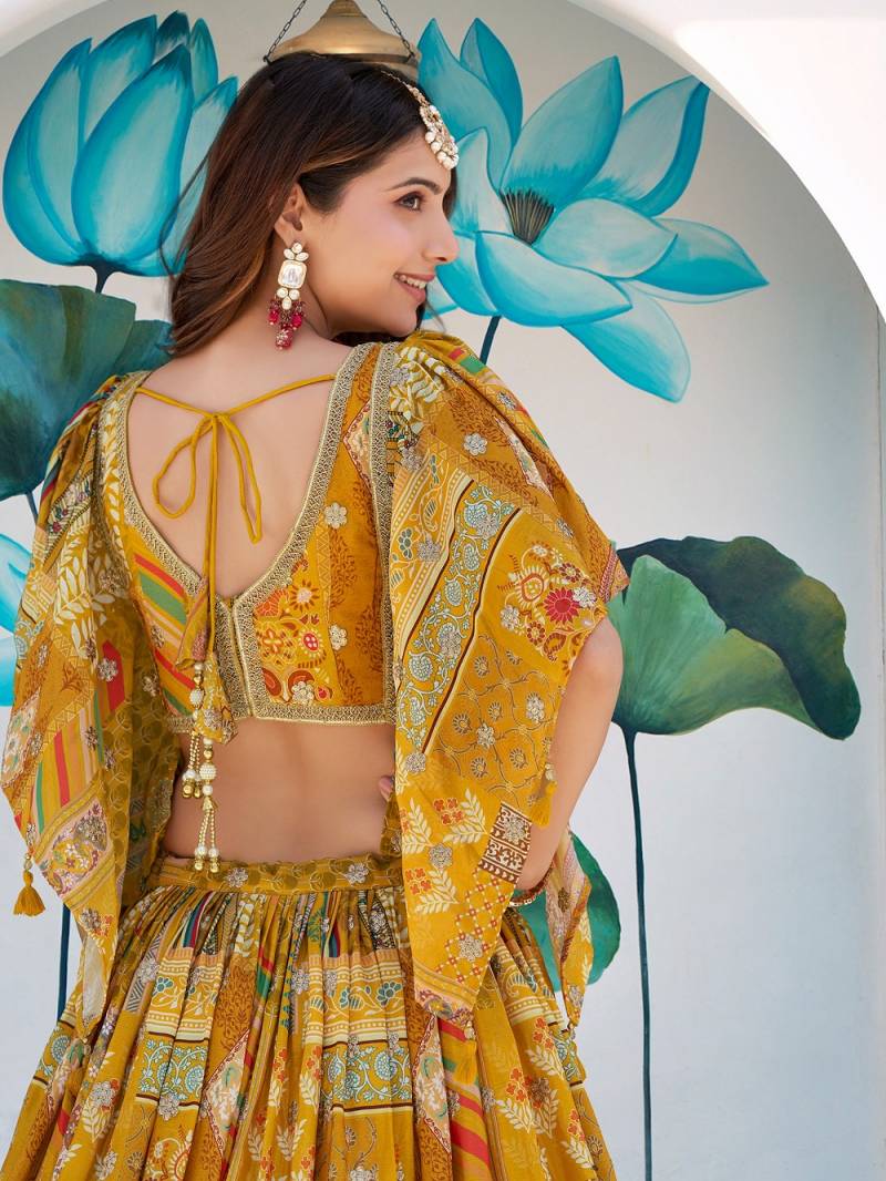 MyFashion -7050 Designer Chinon Embroidered Lehenga Choli