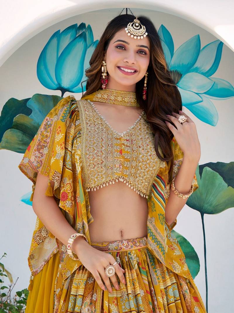 MyFashion -7050 Designer Chinon Embroidered Lehenga Choli