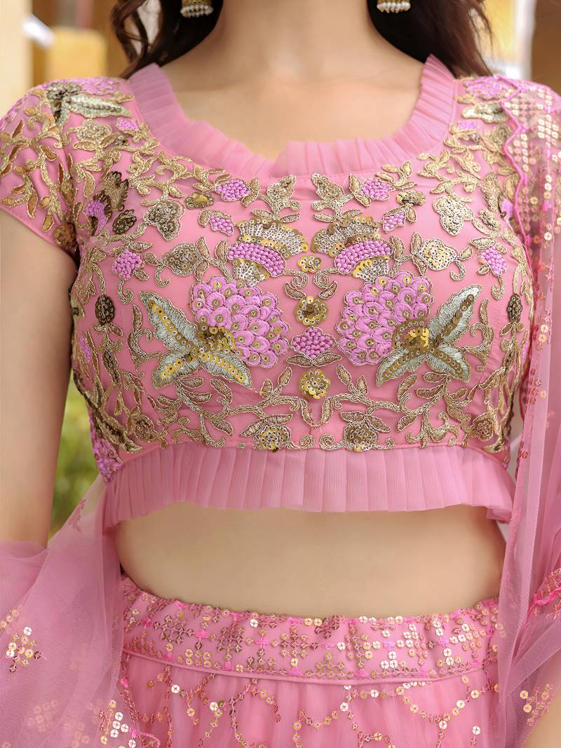 MyFashion -17313 Designer Net Embroidered Lehenga Choli Collection