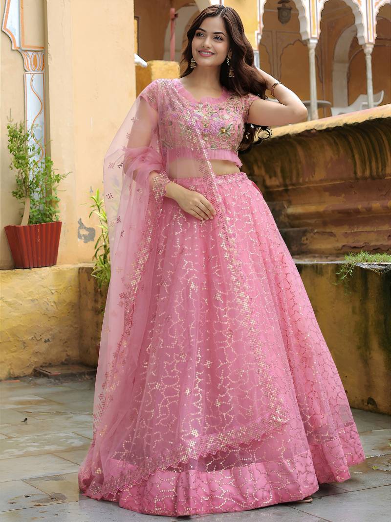 MyFashion -17313 Designer Net Embroidered Lehenga Choli Collection