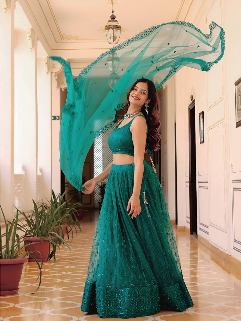 MyFashion -15056 Designer Net Embroidered Lehenga Collection
