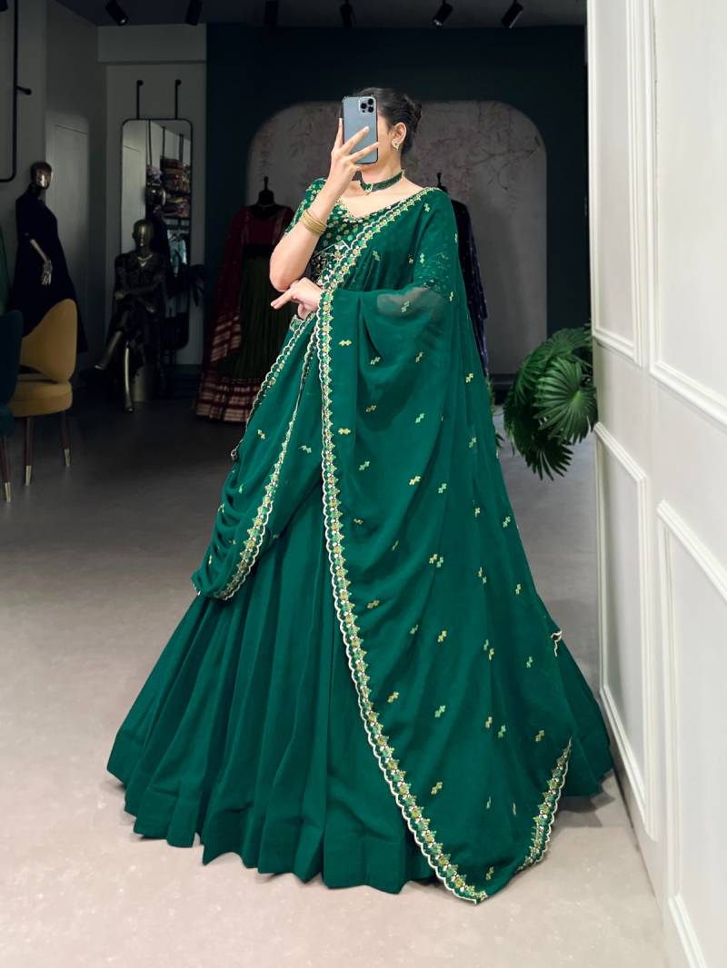 MyFashion -1447 Georgette Thread Embroidery Worked Designer Lehenga