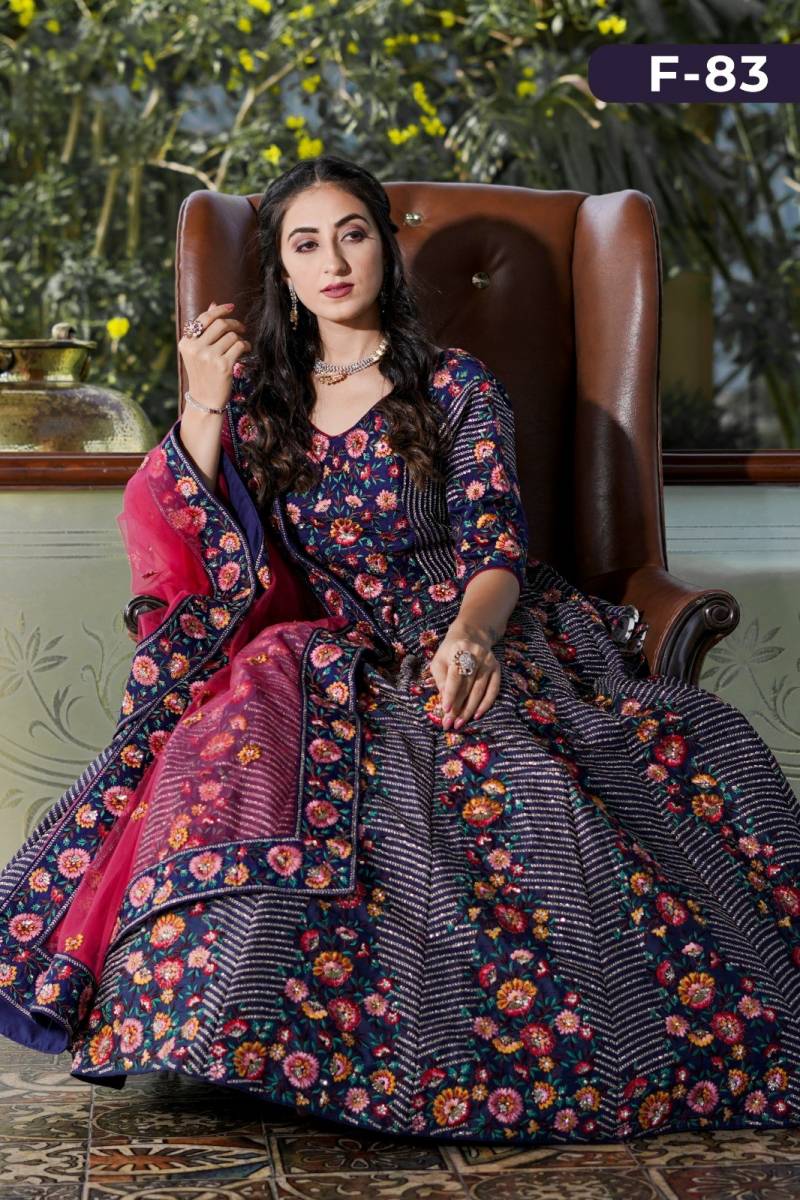 MyFashion -F83 Lino Silk Embroidered Designer Lehenga Choli